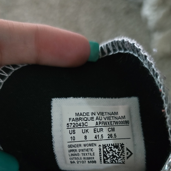 Converse Sparkly Silver Leopard Print High-Top Sneakers - Picture 2 of 5